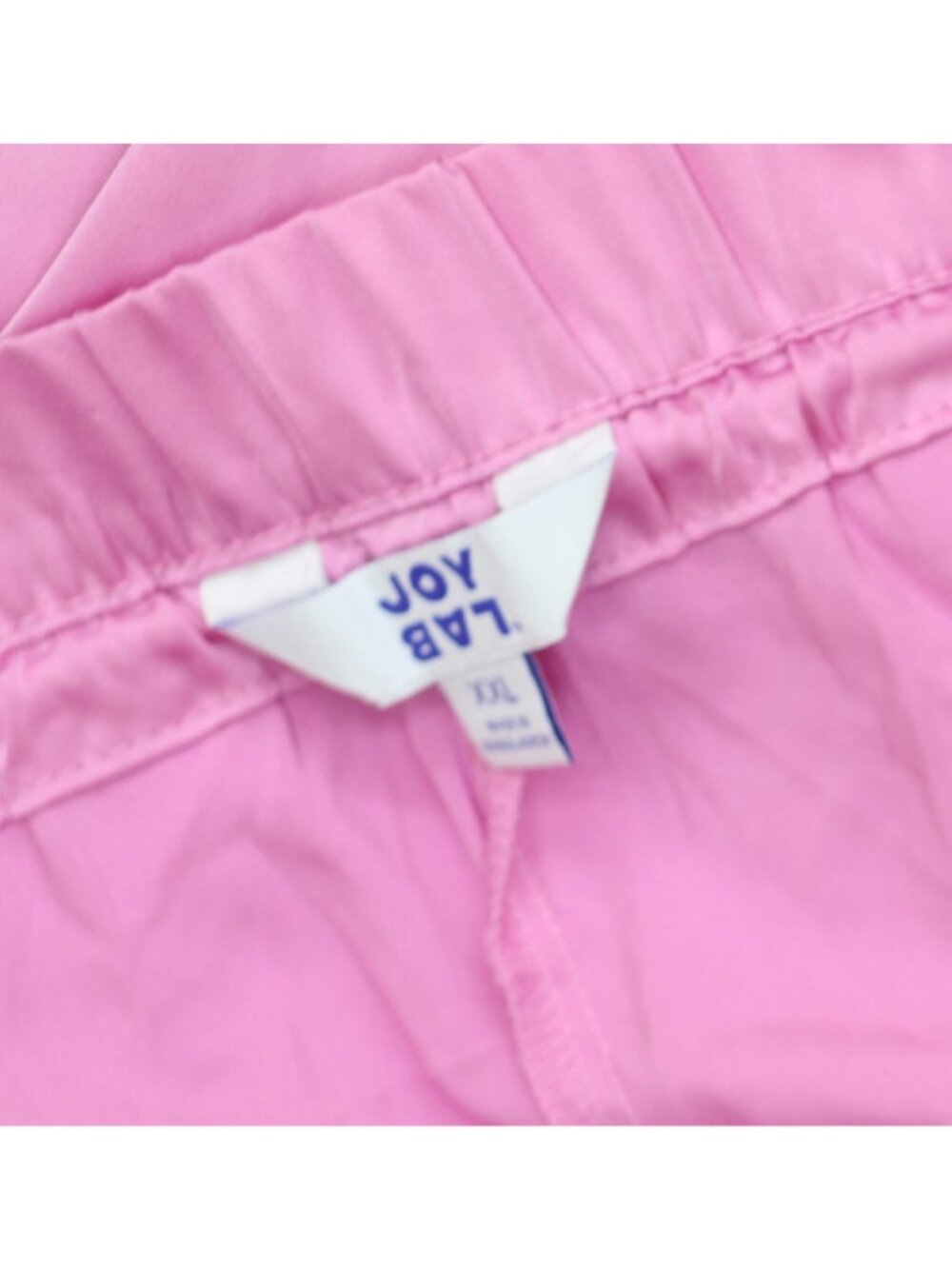 NWT Joylab Elastic Waist Satin Tear Away Track Drawstring Pants Neon Pink 2XL - Picture 4 of 10